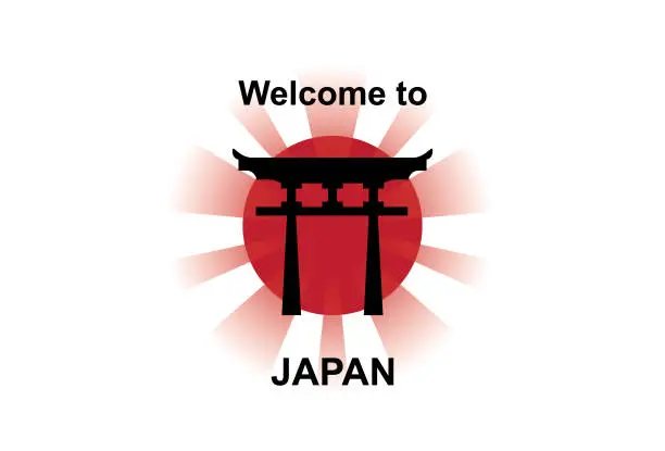 Vector illustration of Welcome to Japan