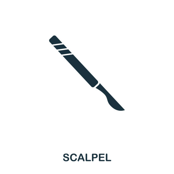 Scalpel icon. Line style icon design. UI. Illustration of scalpel icon. Pictogram isolated on white. Ready to use in web design, apps, software, print. Scalpel icon. Line style icon design. UI. Illustration of scalpel icon. Pictogram isolated on white. Ready to use in web design, apps, software, print scalpel stock illustrations