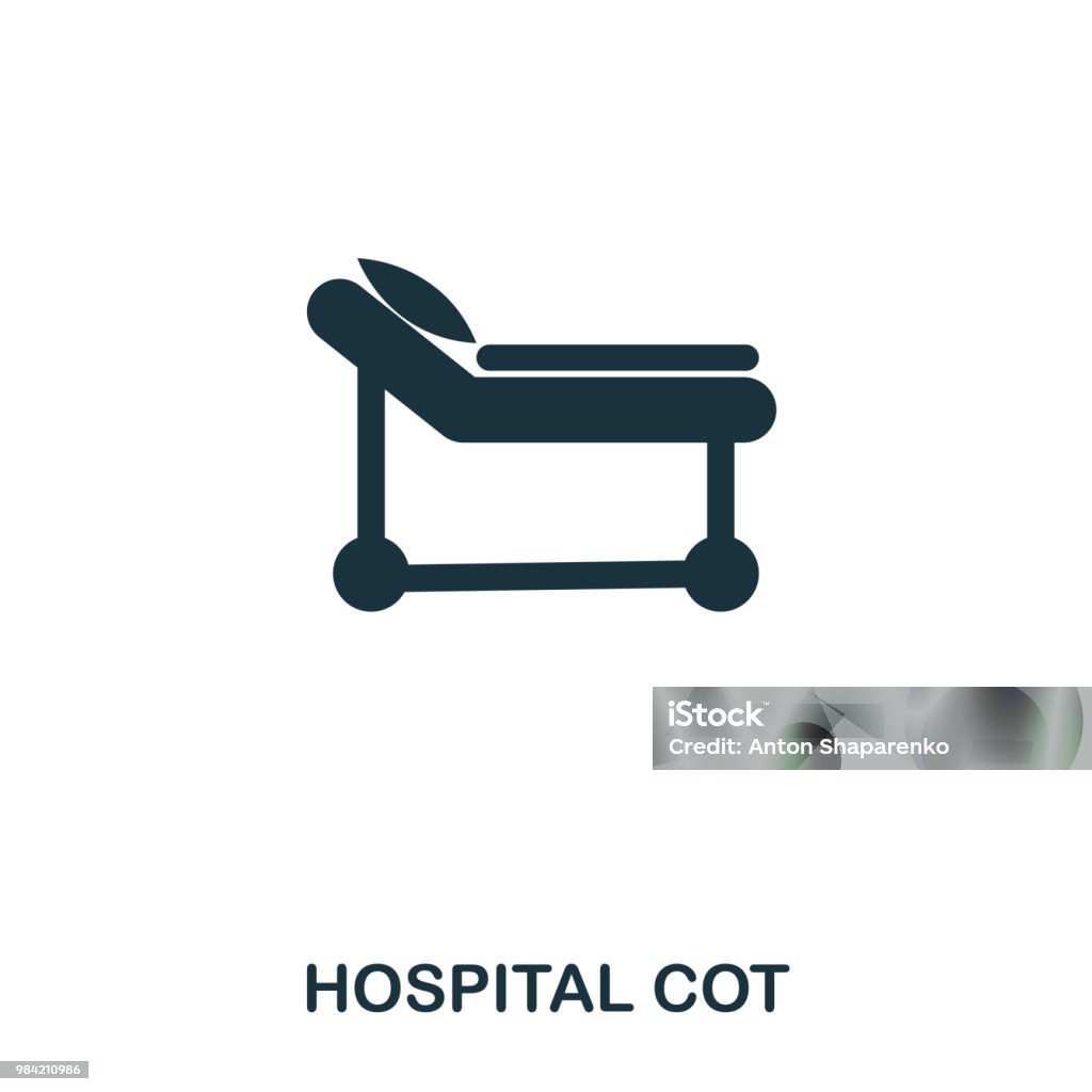 Hospital Cot icon. Line style icon design. UI. Illustration of hospital cot icon. Pictogram isolated on white. Ready to use in web design, apps, software, print. Hospital Cot icon. Line style icon design. UI. Illustration of hospital cot icon. Pictogram isolated on white. Ready to use in web design, apps, software, print Bed - Furniture stock vector