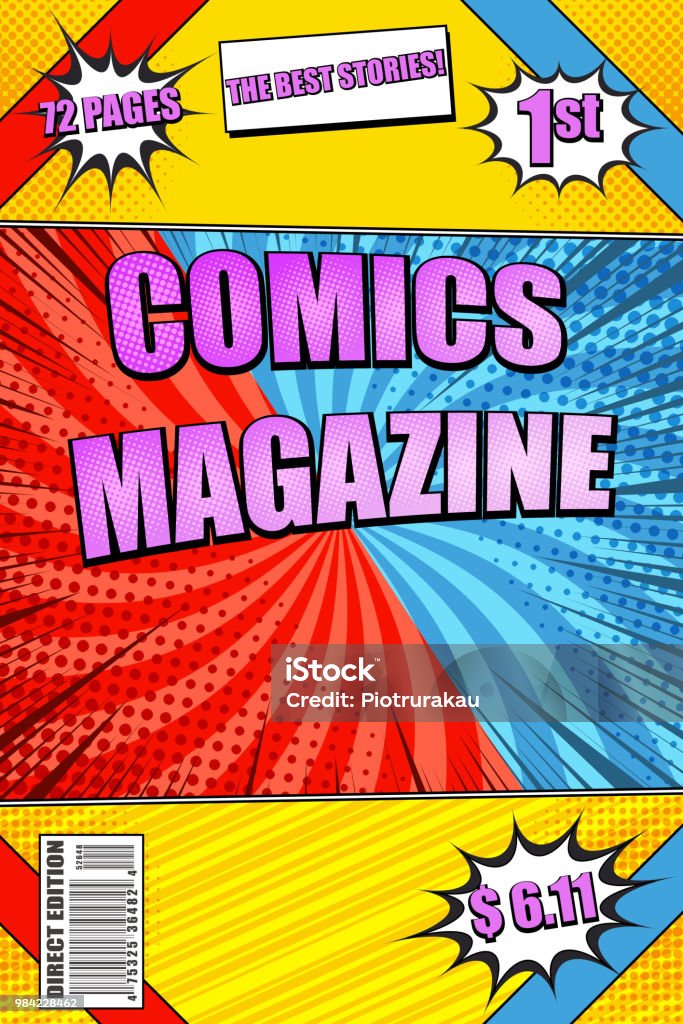 Cartoon Magazine Graphics Colorful Comics Magazine Stock Illustration - Download Image Now - Art ...