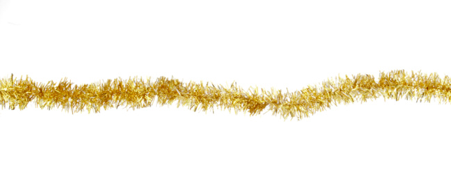christmas gold decoration hanging  on white background with clipping path