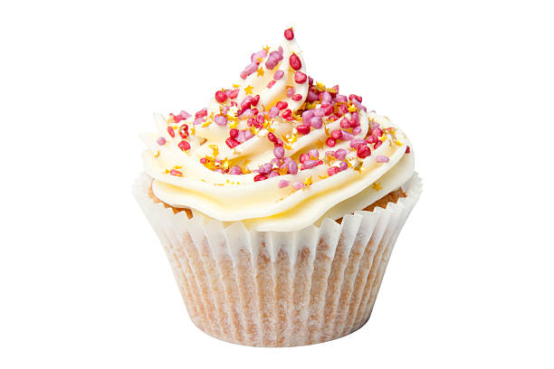 istock Cupcake with Gold Stars and Clipping Path 98424474