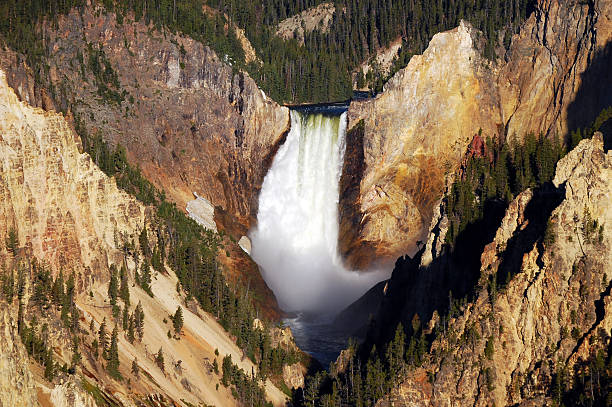 Lower Falls in Yellowstone National Park stock photo