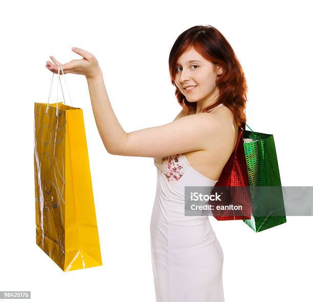 Young Woman Goes Shopping Stock Photo - Download Image Now - Adult, Adults Only, Bag