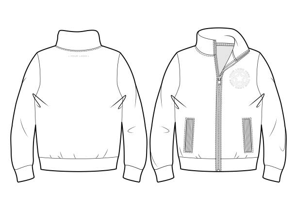 illustrations, cliparts, dessins animés et icônes de sweatshirt blanc sport - jacket