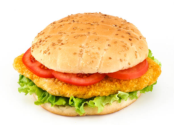 istock Sandwich with cutlet, salad and tomato 98426756