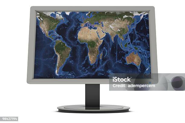 World Экран — стоковые фотографии и другие картинки Плоский - Плоский, Глобус, Карта мира