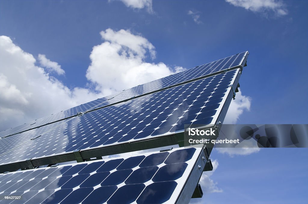 Sonnenkollektor-Photovoltaic Zellen - Lizenzfrei Blau Stock-Foto