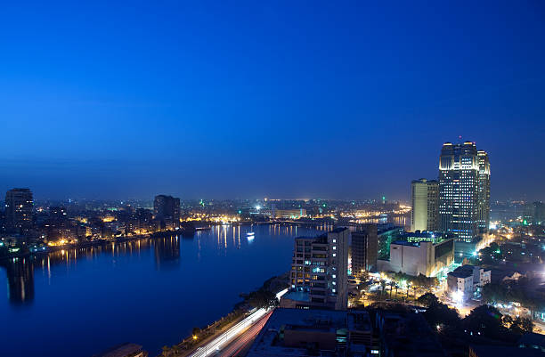 istock Panorama across Cairo skyline at night 98427626