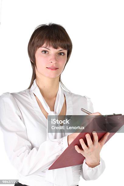 Beautiful Girl Secretary Stock Photo - Download Image Now - Adult, Beautiful People, Blouse