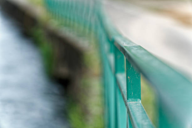 istock Defocused steel handrail against path walk, personal protection 984281292