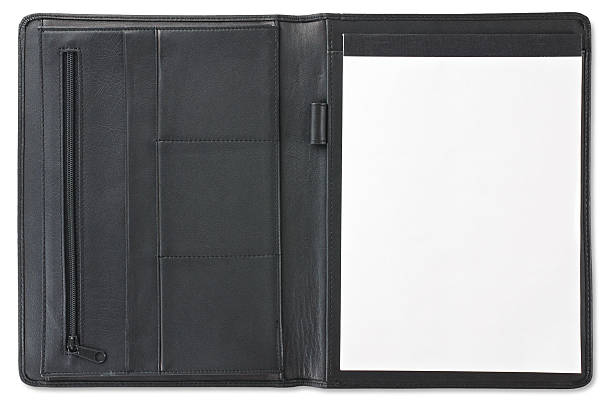 aberto folfer com notebook - leather folder - fotografias e filmes do acervo