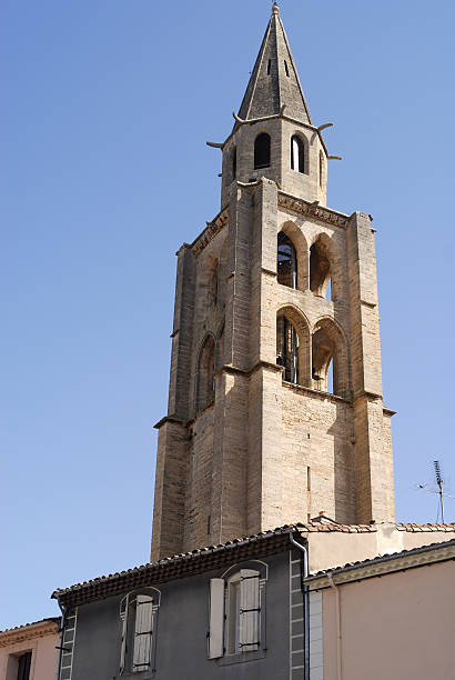 istock Montagnac (Herault, Languedoc-Roussillon, France) - Gothic church belfry 98429351