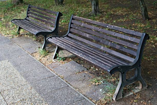 istock Two wooden benches 984296022