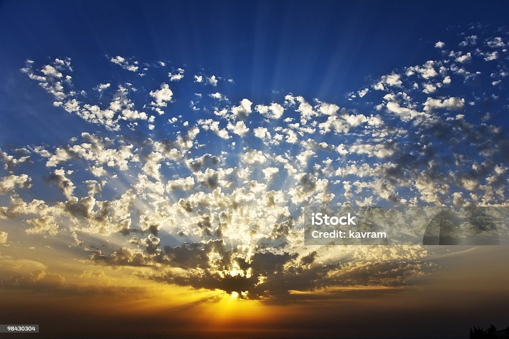 Sunset in the spring  Backgrounds Stock Photo