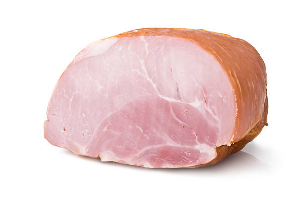 istock A single hunk of ham on a white background 98430948