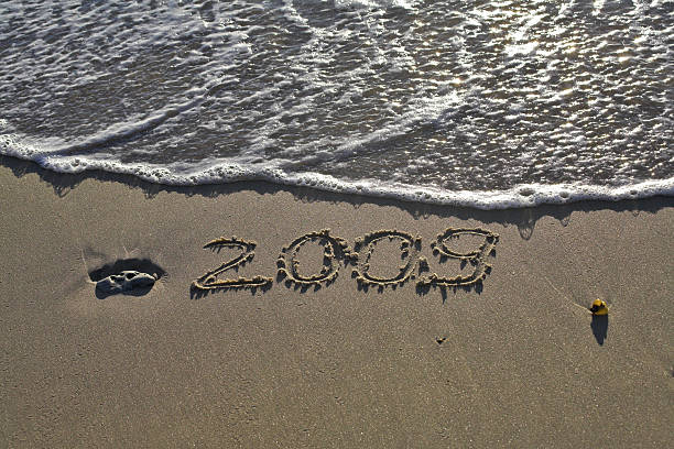 istock The inscription on sand "2009" 98431342