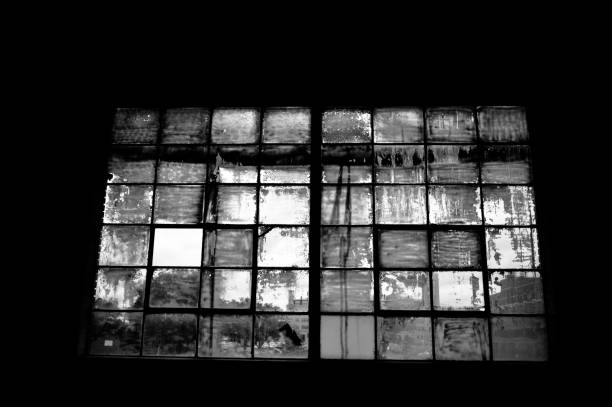 istock Dirty Old Window in Black and White 984313566