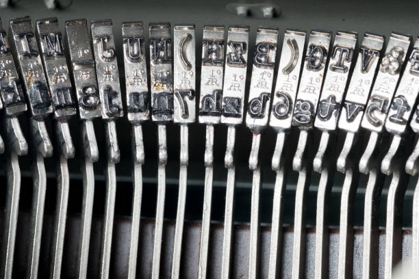 istock Close up of retro style typewriter in studio 984313740