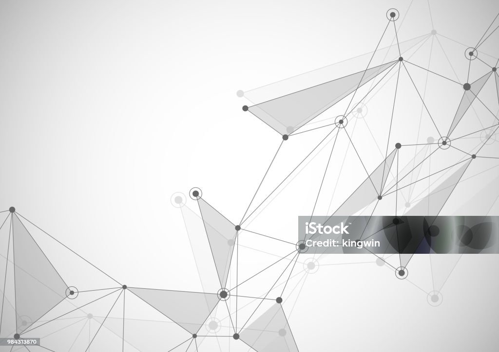 Abstract Connection Background With Lines And Dots Vector Geometric ...