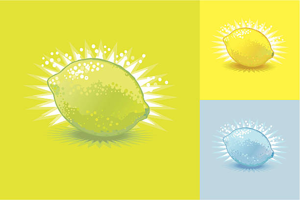 Lime, lemon and blue hybrid vector art illustration