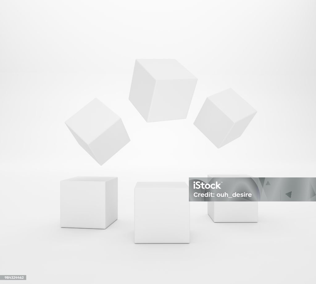 White Rounded Cubes White Cubes On White Background Stock Photo - Download Image Now ...