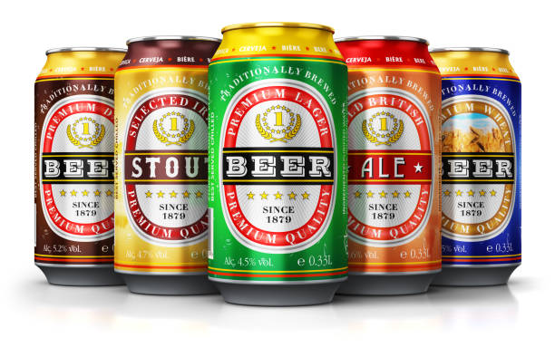 istock Set of beer cans isolated on white background 984342518
