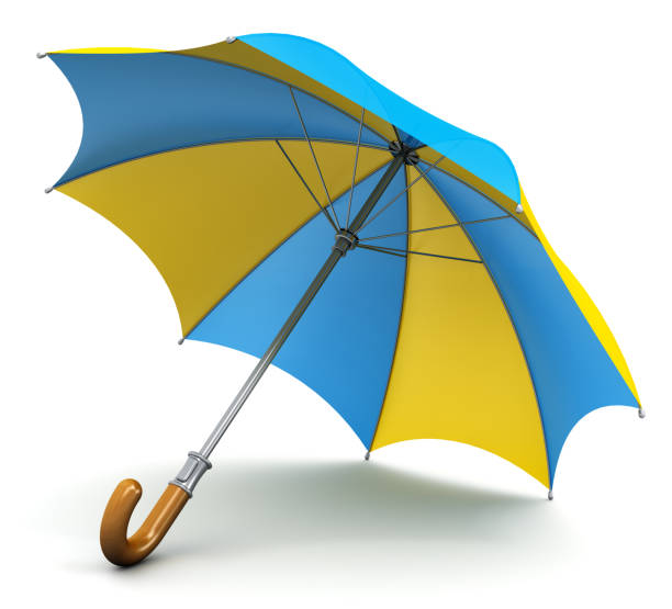 azul e amarela de guarda-chuva ou guarda-sol - weapon shield european culture security - fotografias e filmes do acervo