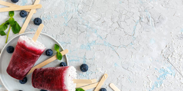 istock Berry ice cream with coconut milk. 984348478