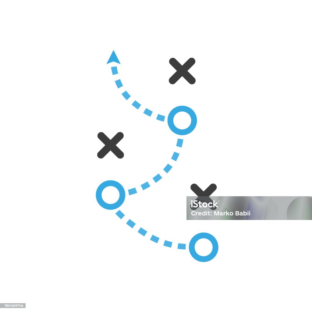 Taktik vektör simgesi. Düz tasarım - Royalty-free Strateji Vector Art