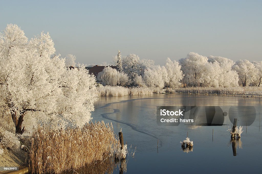Paisagem de inverno de um lago - Foto de stock de Alemanha royalty-free