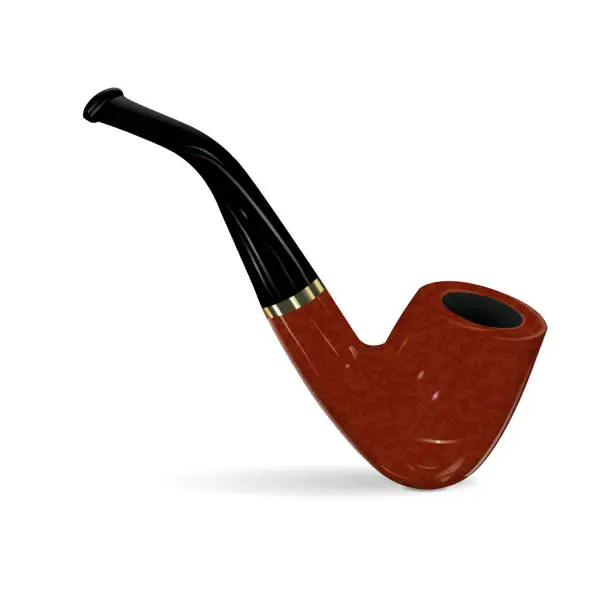 Vector illustration of smoking pipe on white background