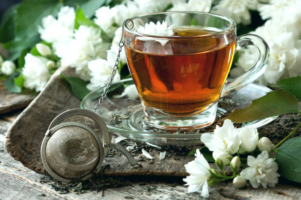 istock Jasmine flowers  and cup of tea 984414536