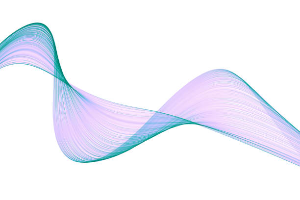 istock Purple Teal Gradient Wave on White Background Pink Lilac Green Ribbon, isolated 984426416