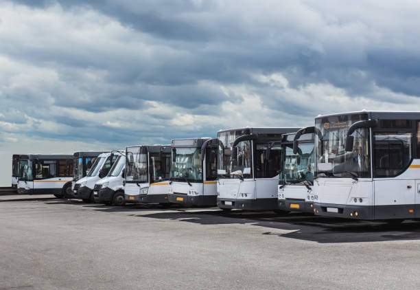 istock big tourist buses on parking 984427186