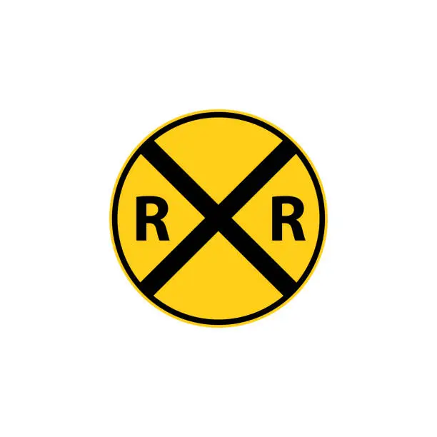 Vector illustration of USA traffic road sign. railroad crossing ahead warning sign. vector illustration