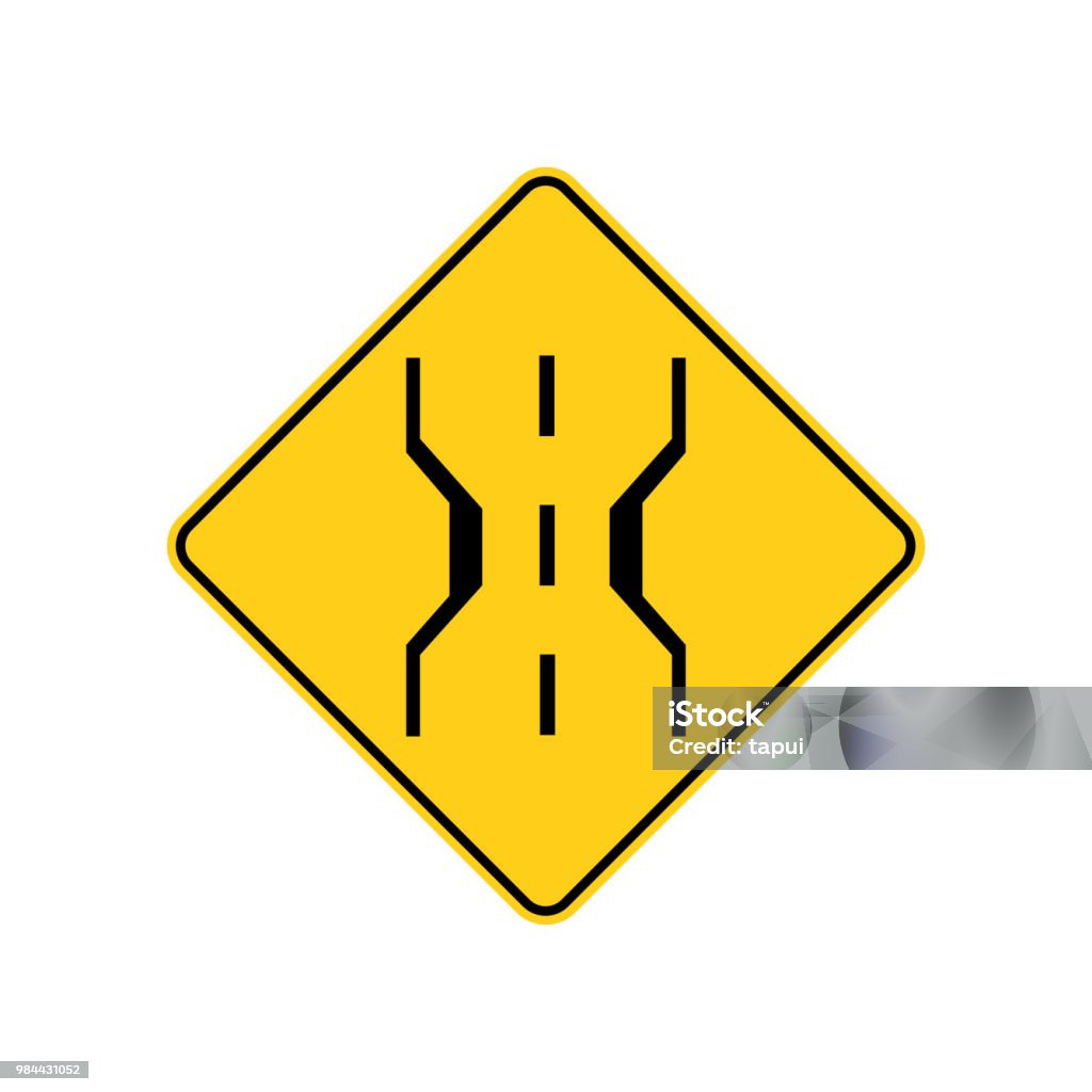 É.-u. circulation routière sign.narrow pont warning.vector illustration - clipart vectoriel de Étroit libre de droits