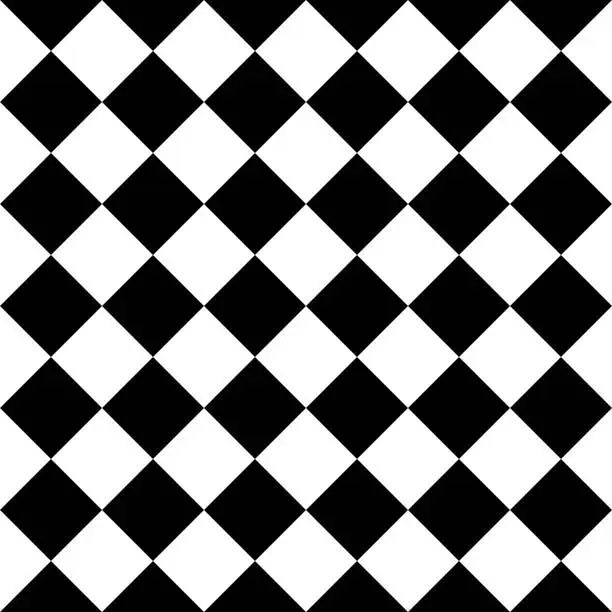 Vector illustration of Checkered seamless background pattern of squares in diagonal arrangement