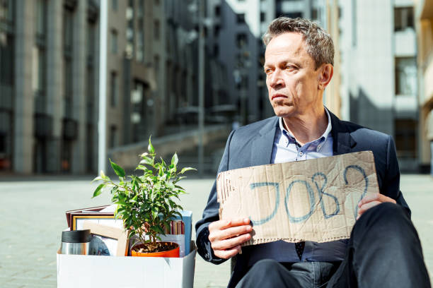 istock Retired man feeling hopeless while searching job 984439544