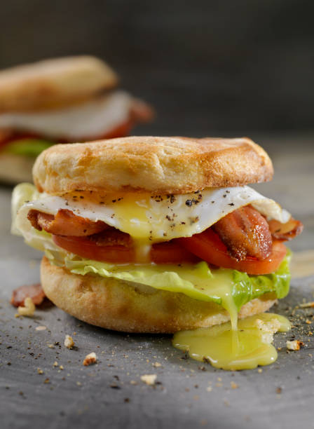 istock Fried Egg, BLT Breakfast Sandwiches on English Muffins 984441674