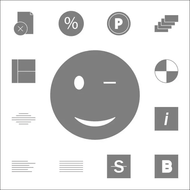 Vector illustration of Wink Smiley icon. Detailed set of minimalistic icons. Premium quality graphic design sign. One of the collection icons for websites, web design, mobile app