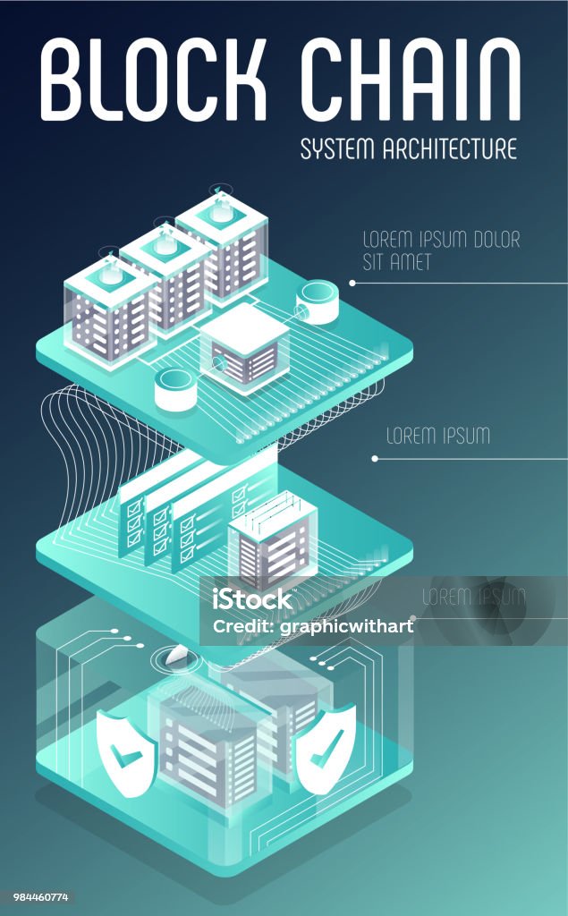 Server Room Blockchain Blockchain System Architecture Stock Illustration - Download Image Now ...