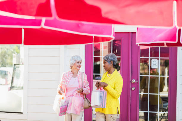 istock Two multi-ethnic senior women shopping 984473026
