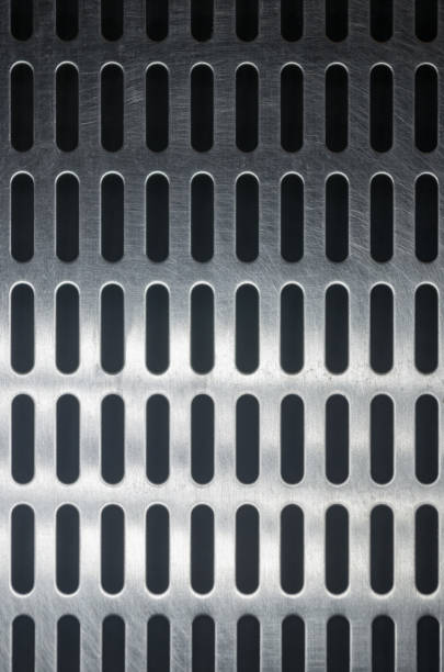 istock stainless steel grating with oblong holes 984477282