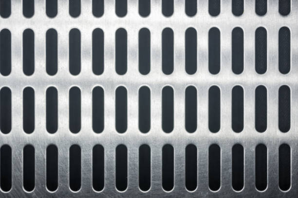 istock stainless steel grating with oblong holes 984492158