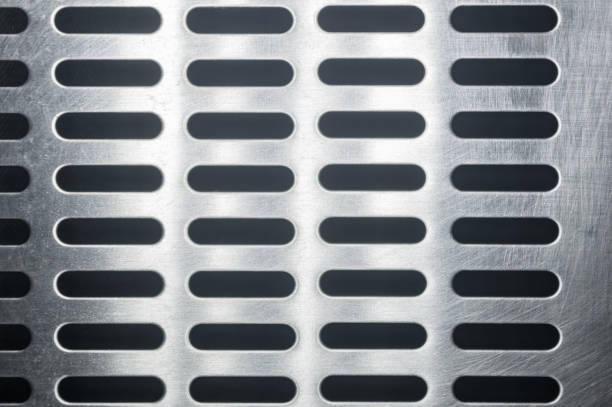 istock stainless steel grating with oblong holes 984502472