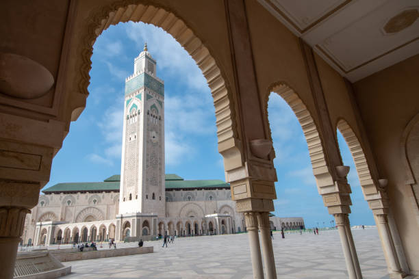 The Hassan II Mosque in Casablanca is the second largest religious building in the world(after Mekka) with room for 25 000 worshippers inside.  The Minaret is 200 m high.
