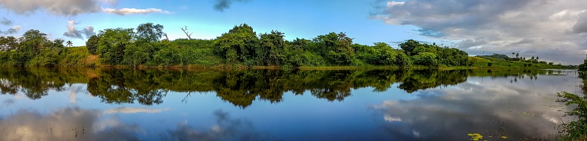 Beautiful view of the banks of the Capibaribe river at Limoeiro city