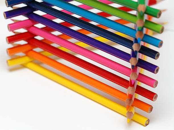 Lápis coloridos triângulo - foto de acervo