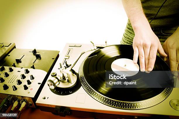 Dj Playing Stock Photo - Download Image Now - Adult, Adults Only, Audio Equipment